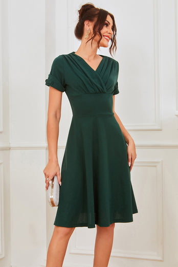 Zielona Sukienki Vintage Lata 50 z Plisowana