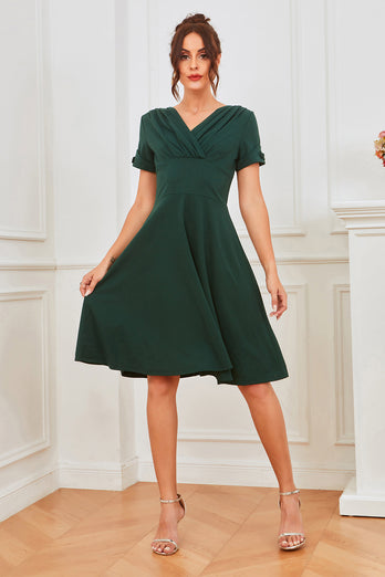 Zielona Sukienki Vintage Lata 50 z Plisowana