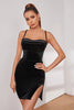 Załaduj obraz do przeglądarki galerii, Bodycon Spaghetti Ramiączka Black Velvet Holiday Party Dress