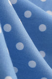 Retro Polka Dots Halter Open Back Sukienka