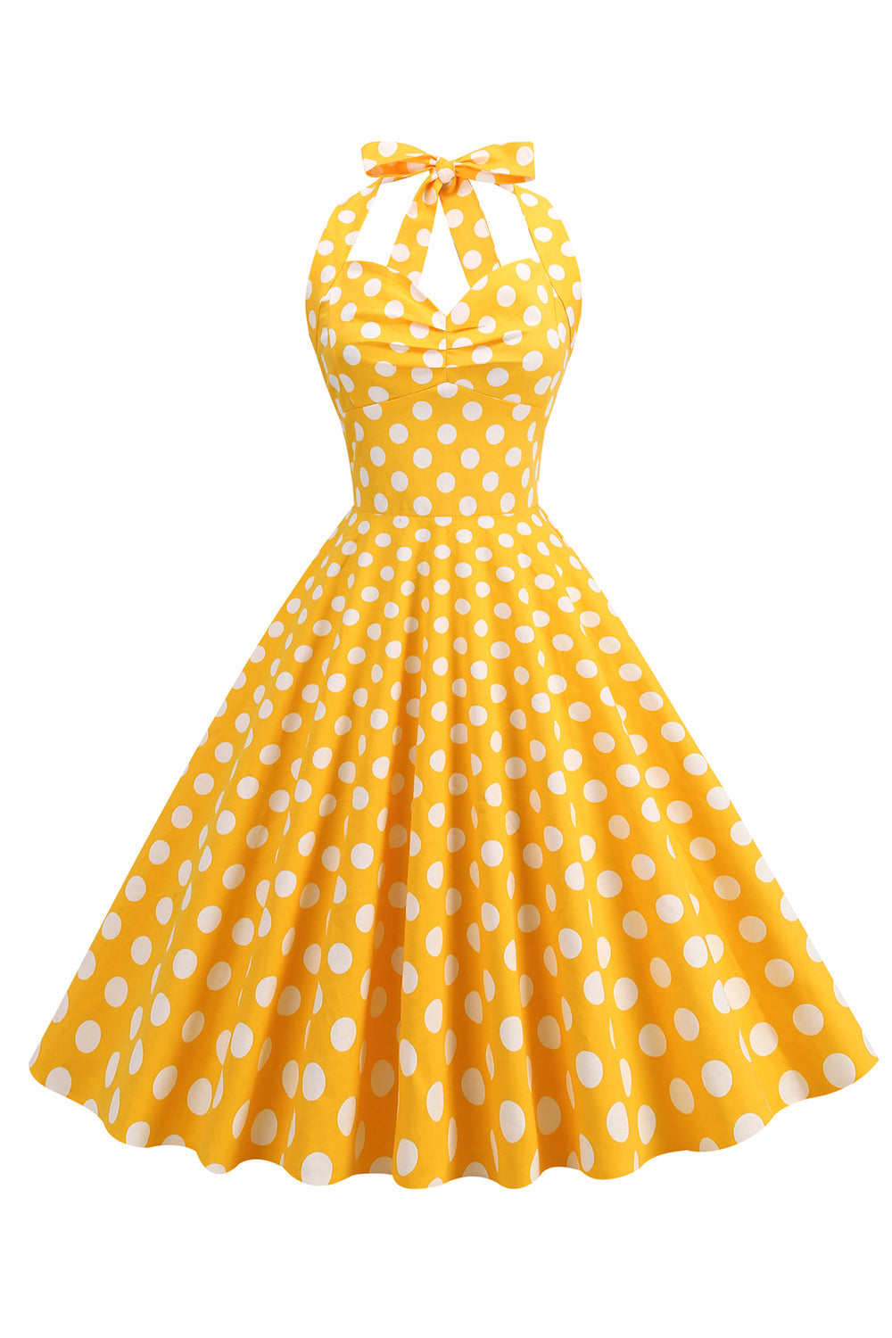 Niebieska Sukienka Pin Up Lata 50 w Groszki