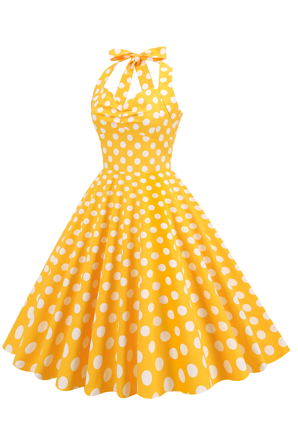 Niebieska Sukienka Pin Up Lata 50 w Groszki
