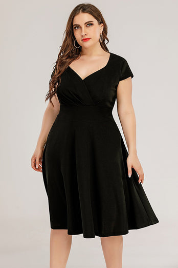 Plus Size Czarny Sukienki Na Przyjęcie