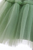 Załaduj obraz do przeglądarki galerii, Zielona tiulowa sukienka dla dziewczynki z okrągłym dekoltem i kokardą