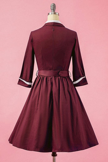 Granatowa sukienka vintage plus rozmiar