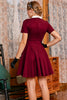 Załaduj obraz do przeglądarki galerii, Burgundowa Sukienka Piotruś Pan w stylu lat 50-tych 