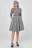 Załaduj obraz do przeglądarki galerii, Ciemnoszary Vintage Plaid 1950s Swing Party Dress z rękawami
