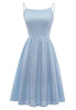Załaduj obraz do przeglądarki galerii, Cienkich Ramiączkach Niebieska Sukienka Letnia z Kokardką