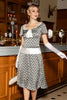 Załaduj obraz do przeglądarki galerii, Elegancka vintage Casual Floral Print Work Party A-Line Swing Dress