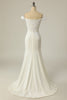 Załaduj obraz do przeglądarki galerii, Syrenka z ramion Biała suknia ślubna z aplikacjami