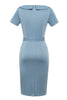 Załaduj obraz do przeglądarki galerii, Bodycon Round Neck Jasnoniebieska sukienka z 1960 roku