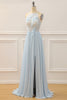 Załaduj obraz do przeglądarki galerii, Jasnoniebieska Sukienka Dla Druhny z Koronki