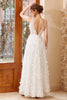 Załaduj obraz do przeglądarki galerii, Białe aplikacje Tiulowa suknia ślubna