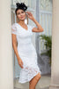 Załaduj obraz do przeglądarki galerii, Biała Koronkowa Sukienki Na Wesele Dla Mamy