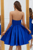Załaduj obraz do przeglądarki galerii, Dekolt W Kształcie Serca Królewska Niebieska Krótkie Sukienki Koktajlowe