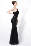 Mermaid One Shoulder Prom Sukienka z aplikacjami