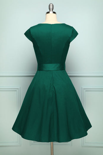 Zielona Sukienki Lata 50 Z Szarfa