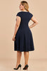 Załaduj obraz do przeglądarki galerii, Granatowa sukienka vintage w stylu vintage