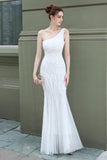 Mermaid One Shoulder Prom Sukienka z aplikacjami