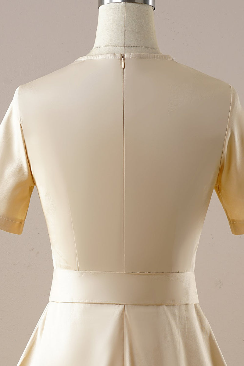 Załaduj obraz do przeglądarki galerii, Vintage morelowa kwadratowa szyja 1950 sukienka