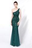 Mermaid One Shoulder Prom Sukienka z aplikacjami