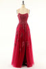 Załaduj obraz do przeglądarki galerii, Lawendowa tiulowa długa sukienka promowa z koronką
