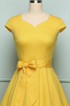Jednolita Sukienka Vintage w stylu Lat 50-tych