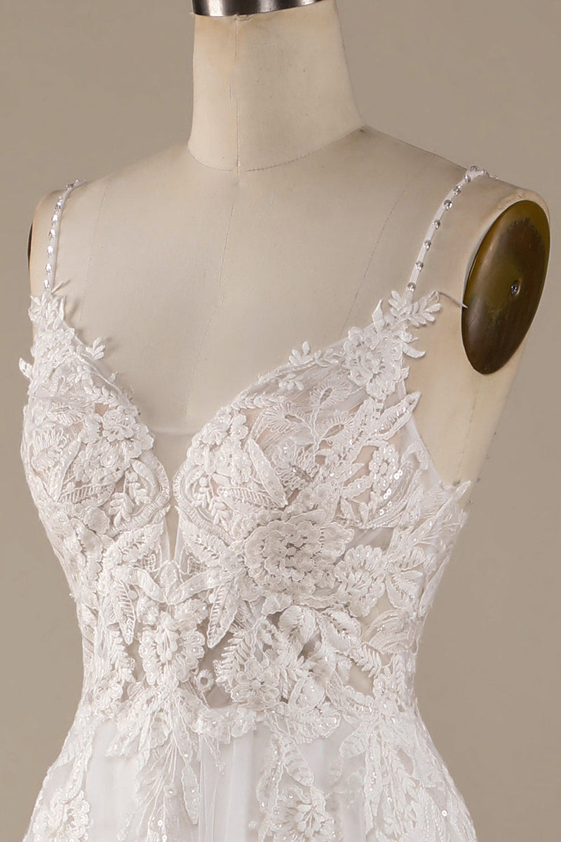 Załaduj obraz do przeglądarki galerii, Biała Tiulowa Suknia Ślubna Księżniczki Z Elegancką Koronką