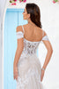 Załaduj obraz do przeglądarki galerii, Zimne Ramię Tiul Syrena Suknia Ślubna Z Aplikacjami Z Gorsetem